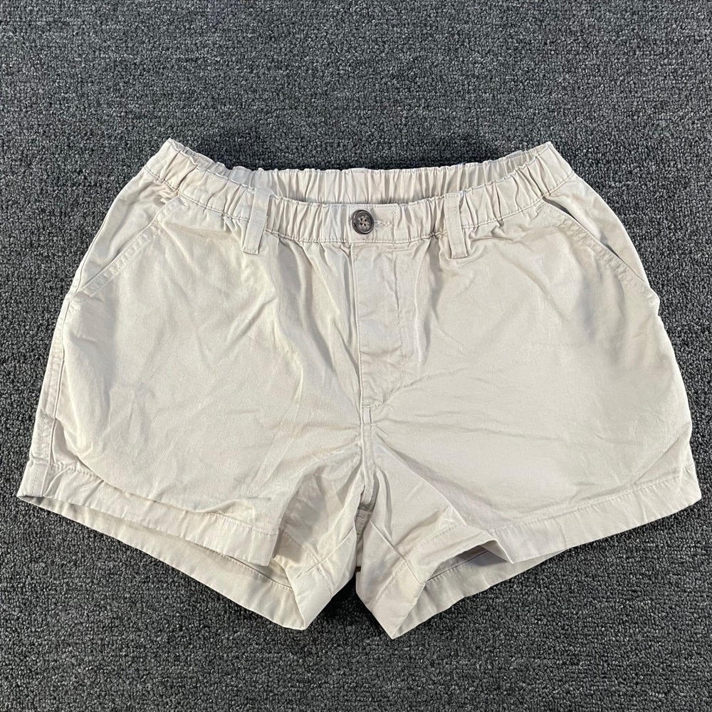 Chubbies Originals Shorts Mens Medium Khaki Good 4 Inch Inseam Elastic Waist